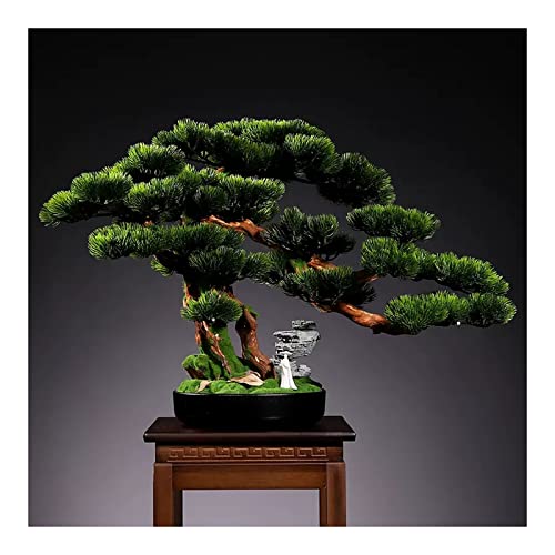 TOMYEUS Fake Plant Artificial Bonsai Tree Faux Potted Plant with Black