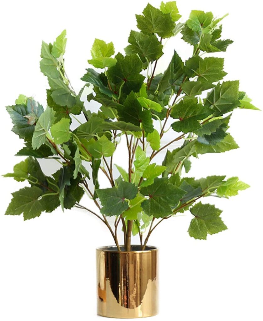 Artificial Plants, Mini Plastic Eucalyptus Plants with Flower Pot for